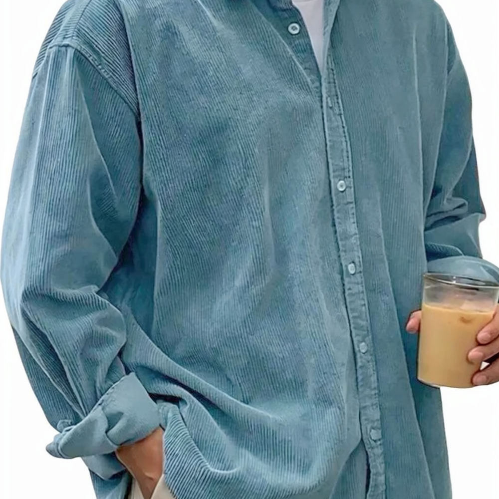 Mens Corduroy Shirts Long Slee - огляд і ціна Corduroy Button Up Shirt Men
