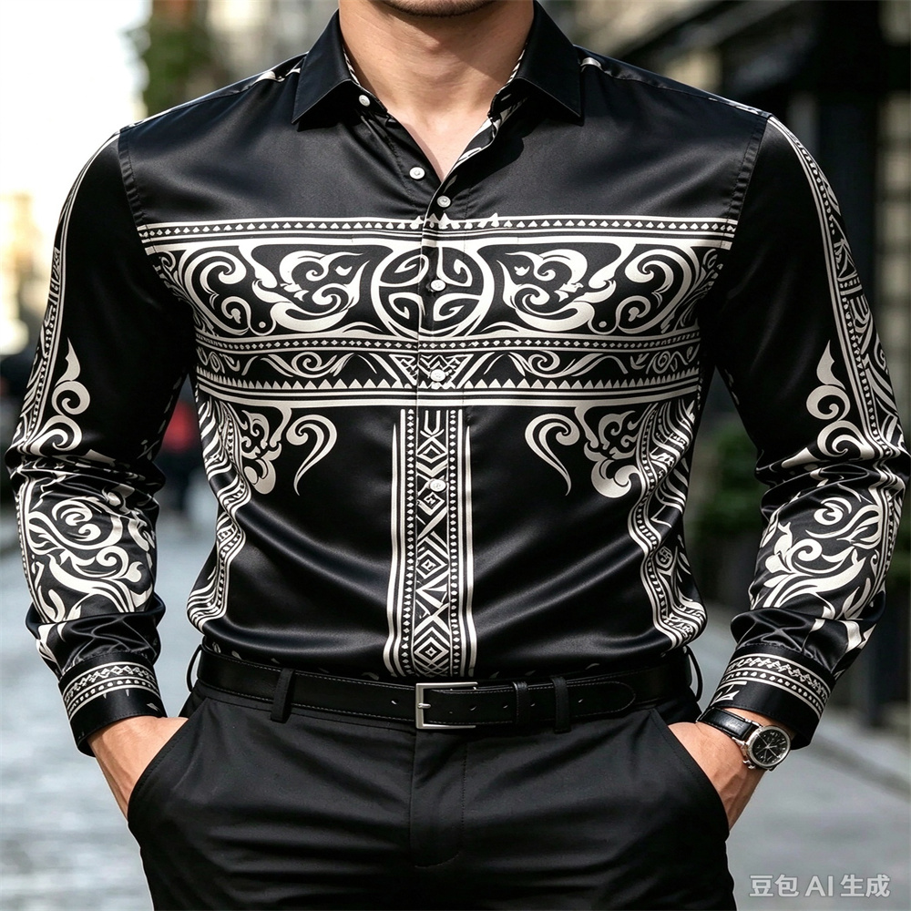 Luxury Satin Men Shirt, Vintag - огляд і ціна Mens Satin Silk Dress Shirt