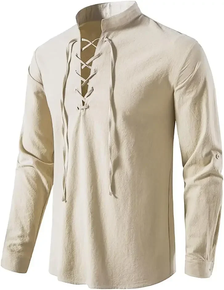 2-piece Set Men's Medieval Pir - огляд і ціна Medieval Gothic Lace Up Pirate Shirt