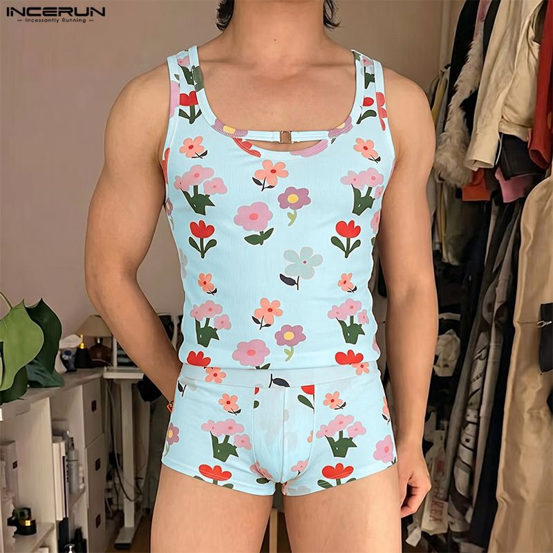 INCERUN Men's Sets Flower Prin - огляд і ціна Shorts