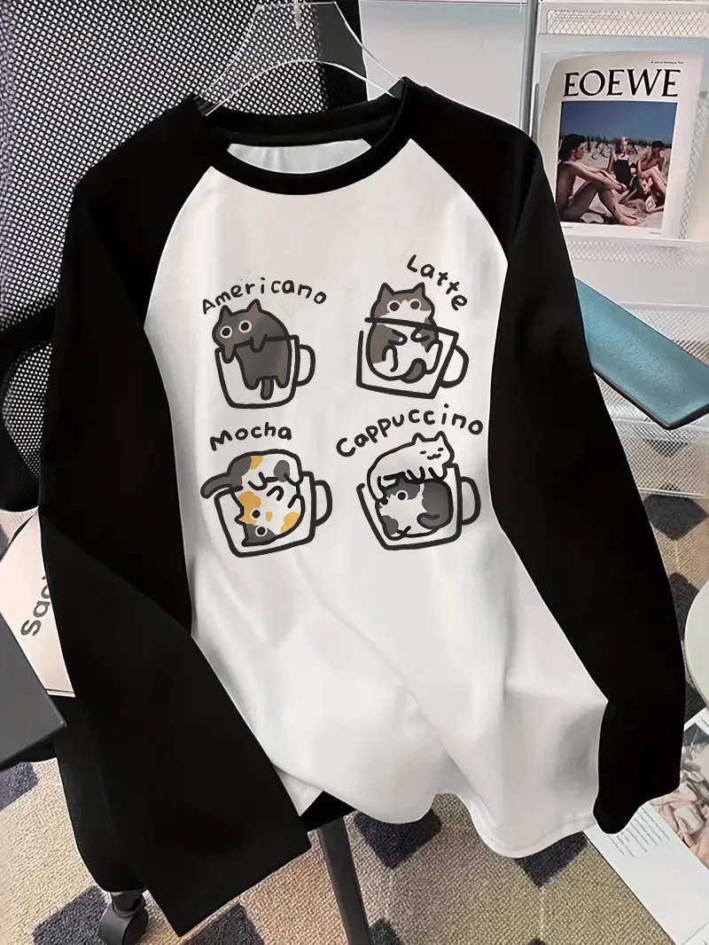 Coffee Cat Long Sleeve T-Shirt - огляд і ціна T-Shirts